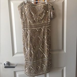 Adriana Papell embellished mini dress