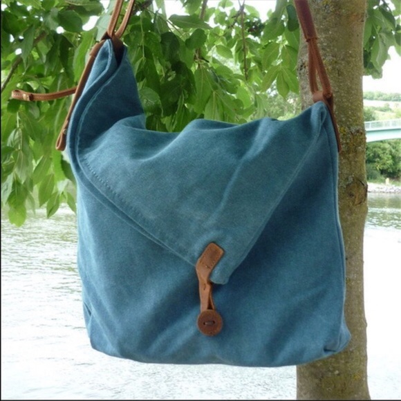 LAST Gray Canvas and Leather Bags - NWT - Picture 5 of 5