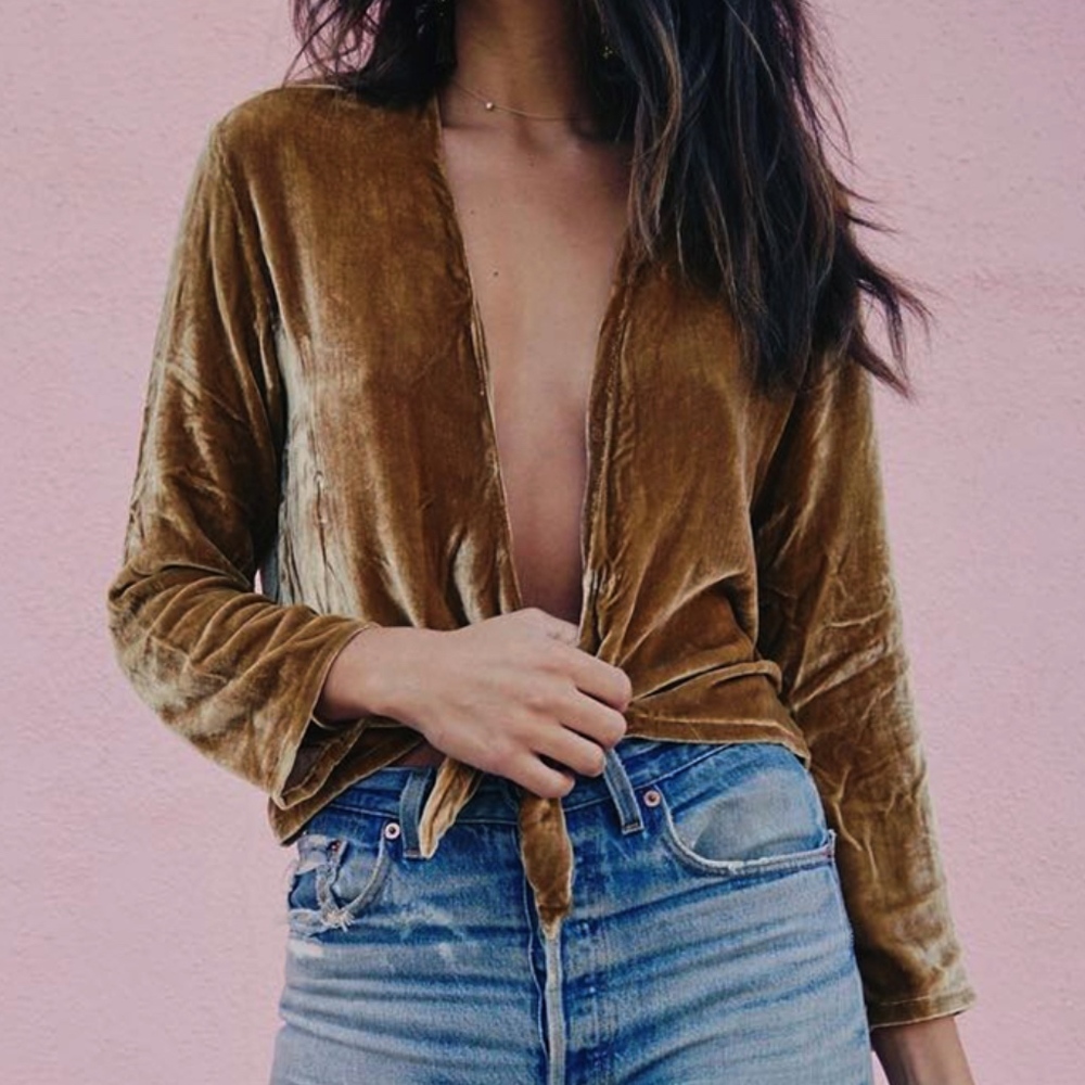 bronze velvet top
