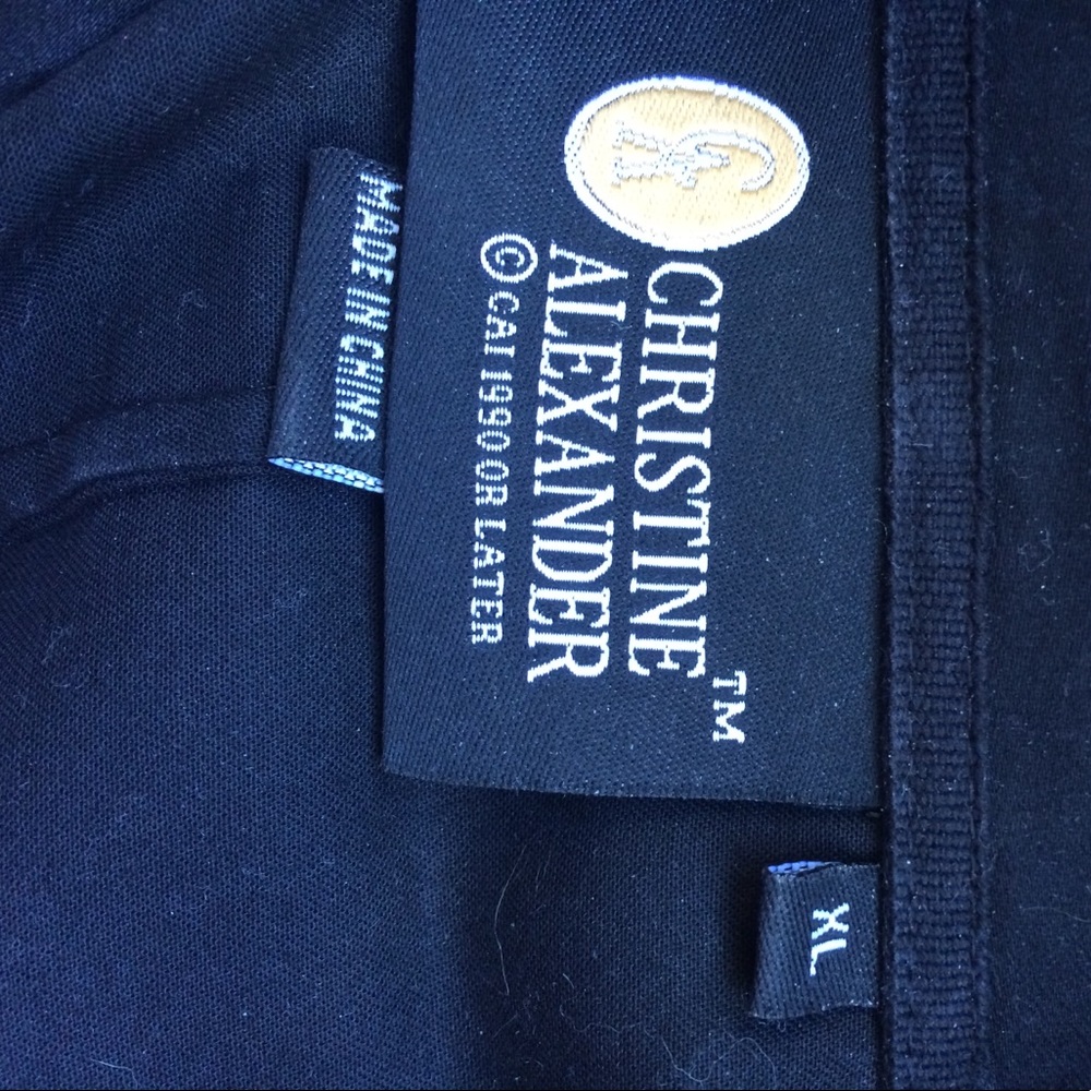 Christine Alexander black rhinestone shirt.