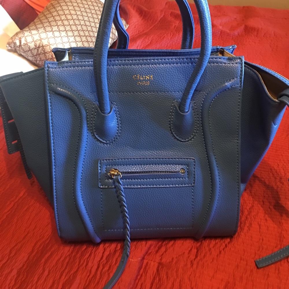 Designer Inspired blue handbag