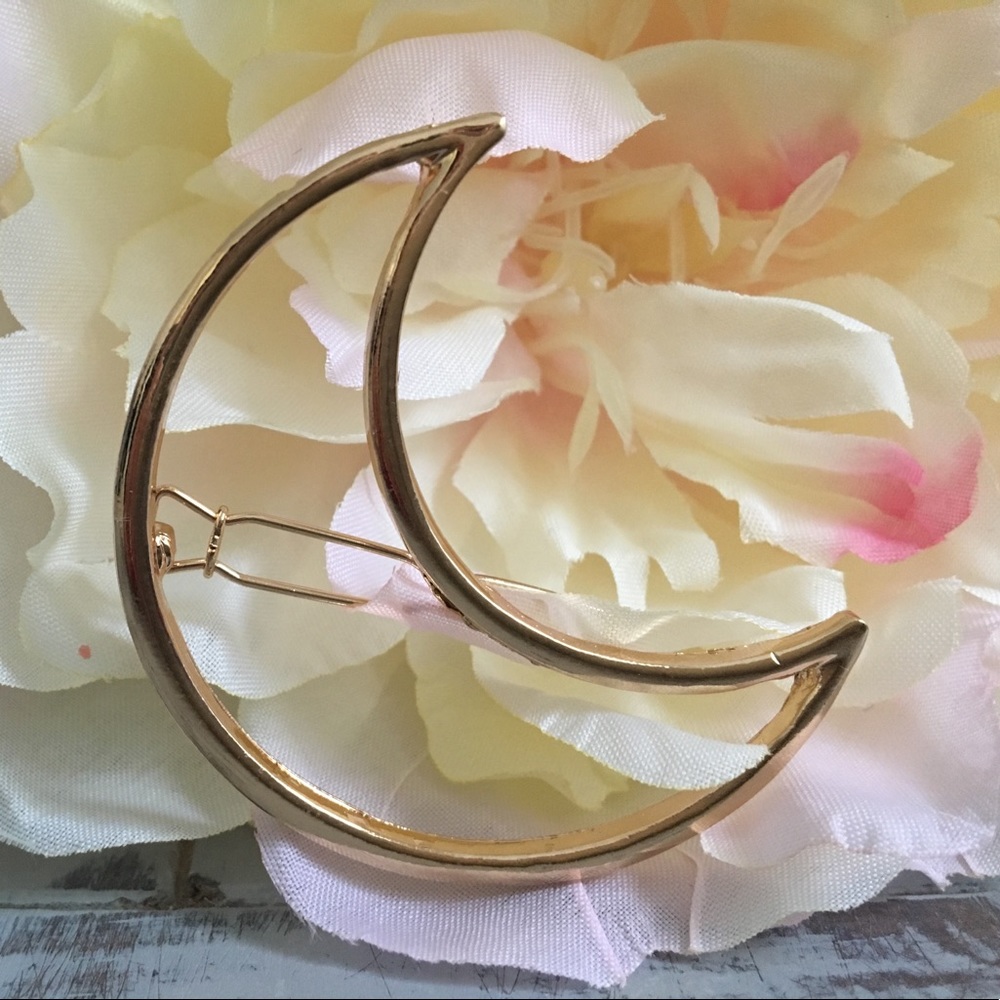 🆕 Silver/Gold Toned Moon Hair Clips 🌙