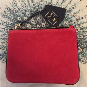 Balmain X H&M Red Suede Clutch