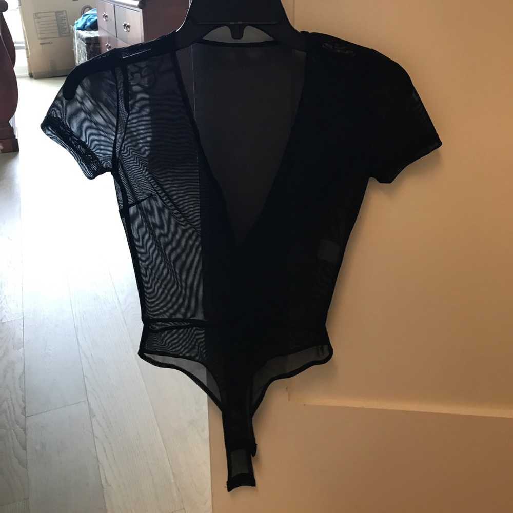 Sheer black body suit