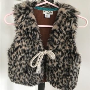 Eliane et Lena couture leopard print fur vest