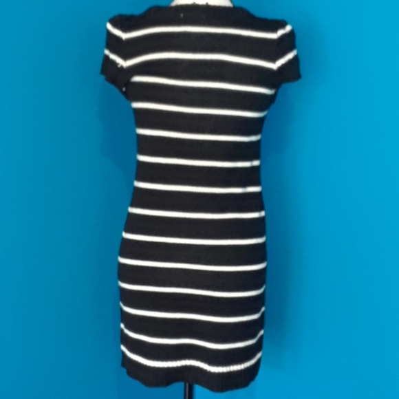 5/25  Ambience Apparel B&W Stripe Sweater Dress - Picture 5 of 7