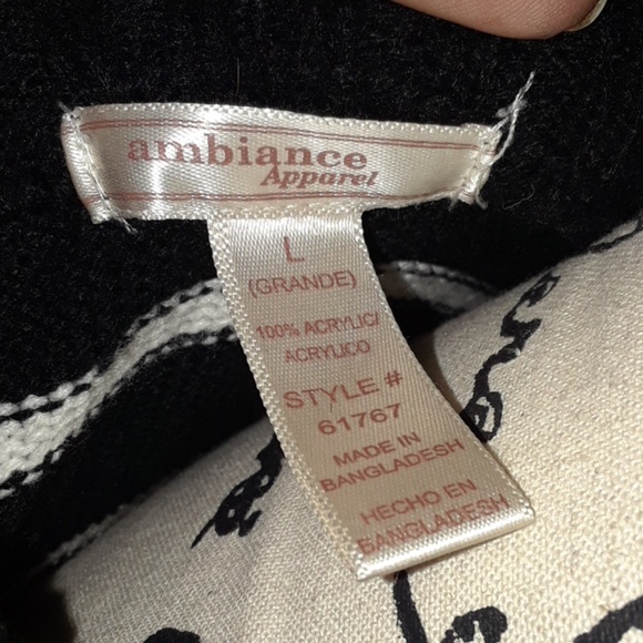 5/25  Ambience Apparel B&W Stripe Sweater Dress - Picture 7 of 7