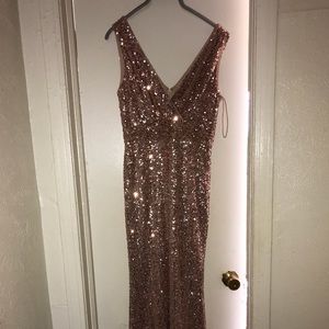 Long rose gold dress