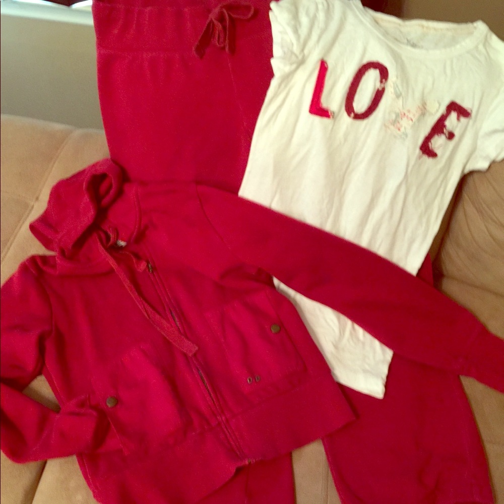 Sweat pants with zip up hoodie size Med