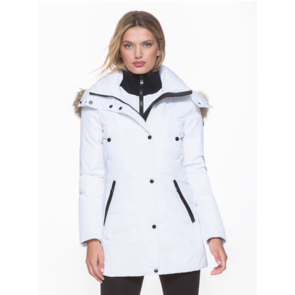 Andrew Marc White Puffer Parka Jacket