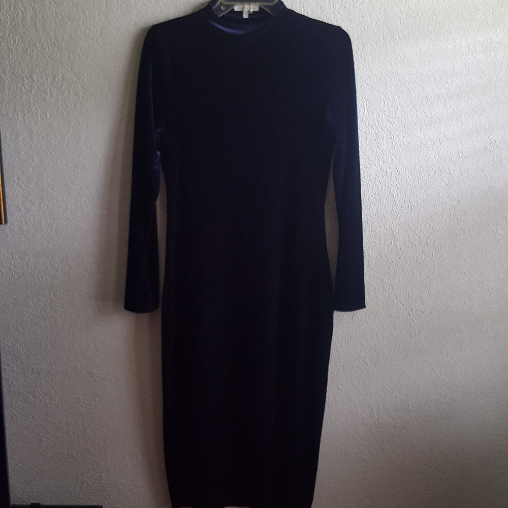 Dark blue velvet dress