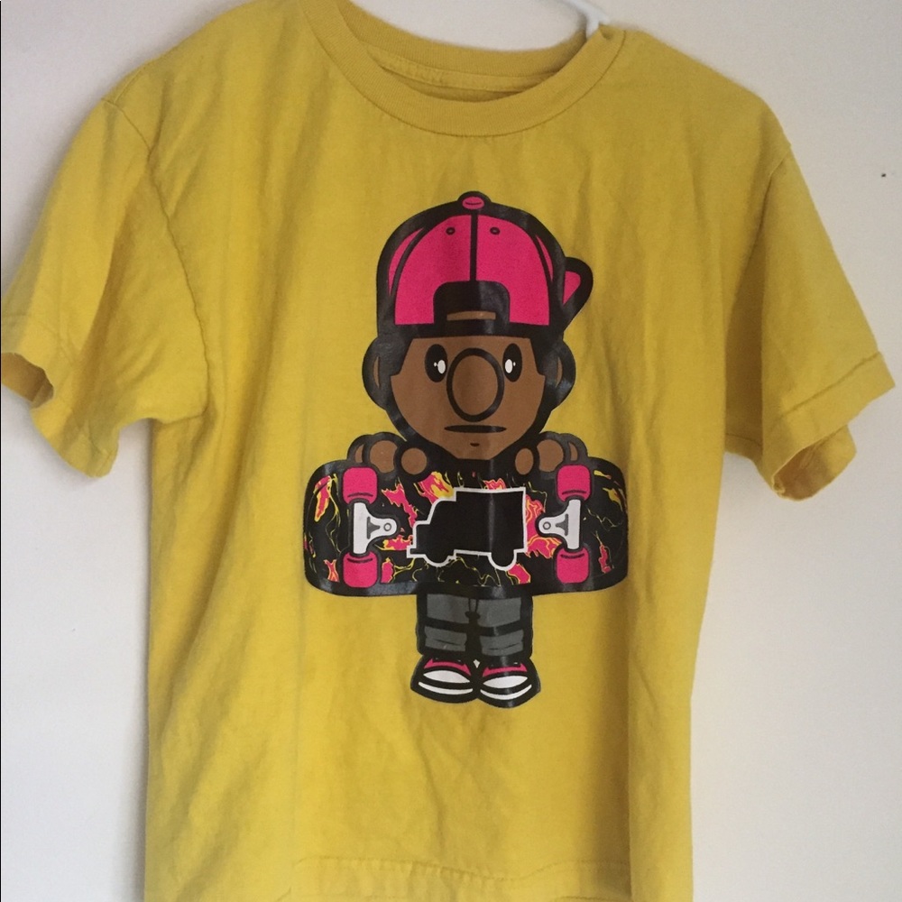 TRUKFIT Yellow Shirt Skateboard Size:L Ages 14-16