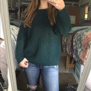 Vintage Forest Green Knit Sweater