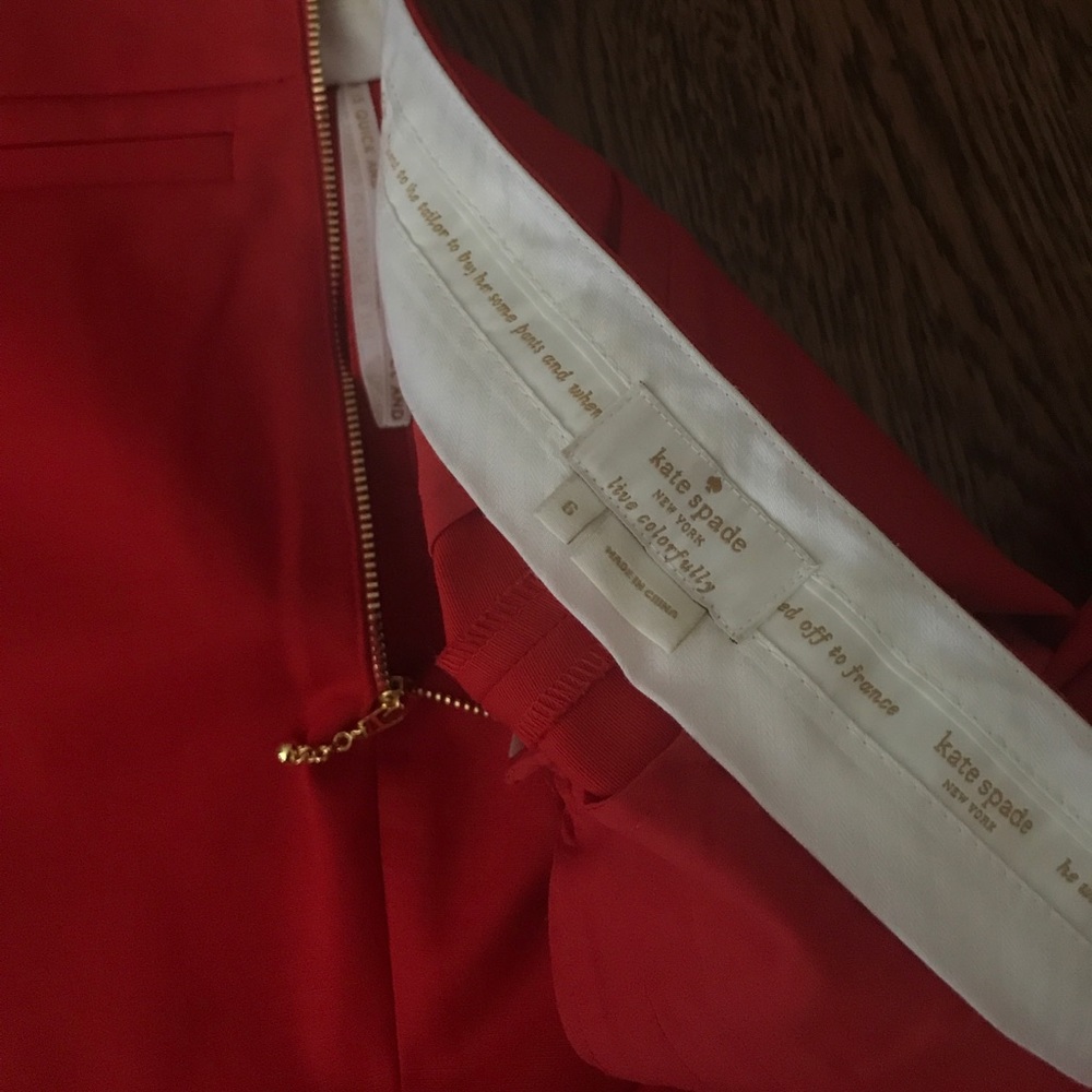 Adorable red KATE SPADE pants - Picture 3 of 7