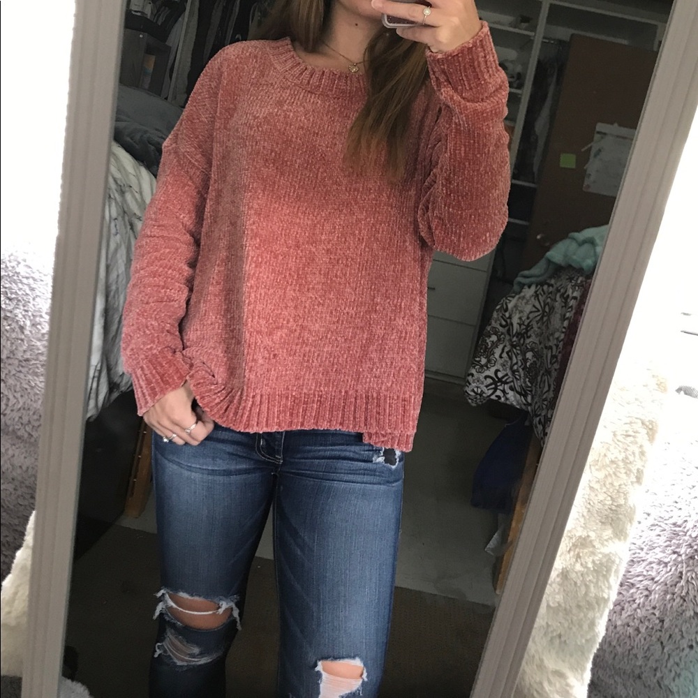 Pink Chenille Sweater
