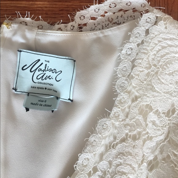 Kate Spade Madison Ave White Lace Dress. Sz 6 - Picture 3 of 5