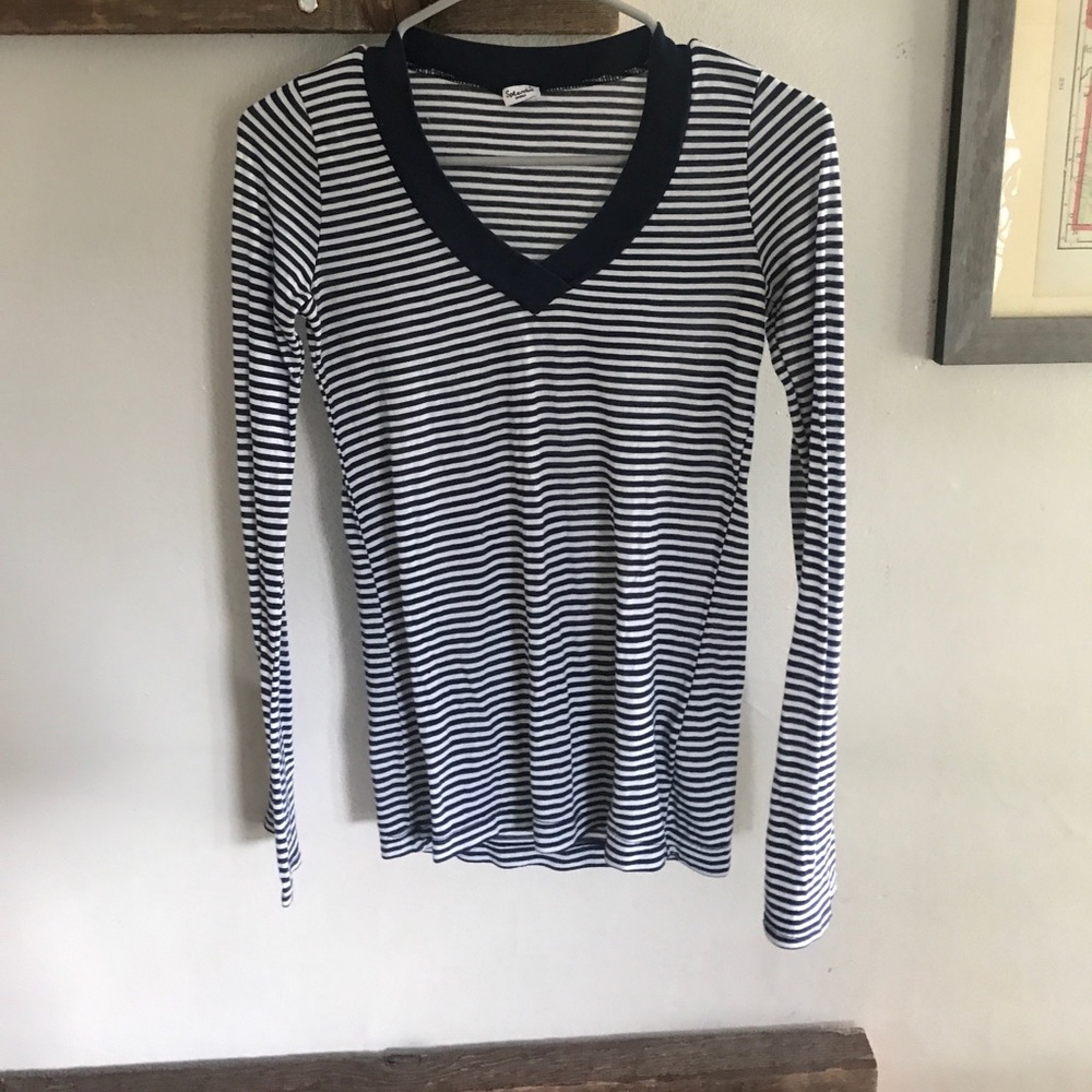 Splendid navy striped long sleeve