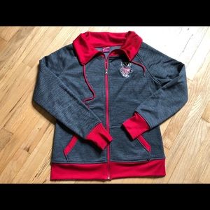 Wisconsin Badger Zip Up Sweatshirt Jacket size L