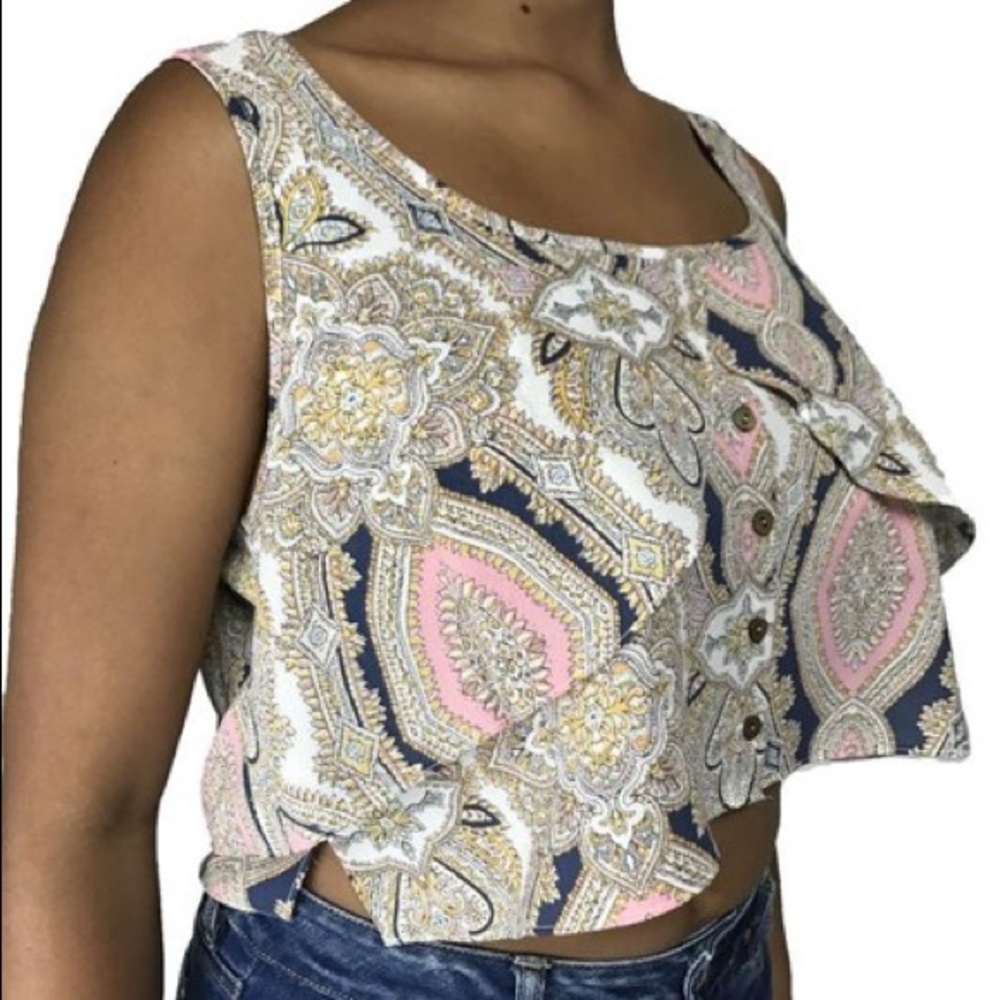 BCBG Printed Crop Tank Top