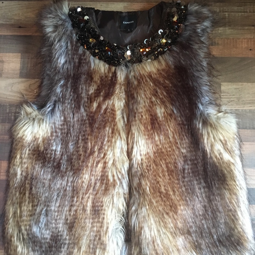 Express Faux Fur Vest