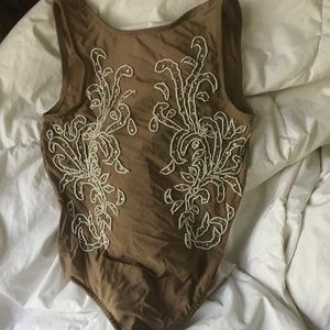 Nude Sequin Embellished Bodysuit