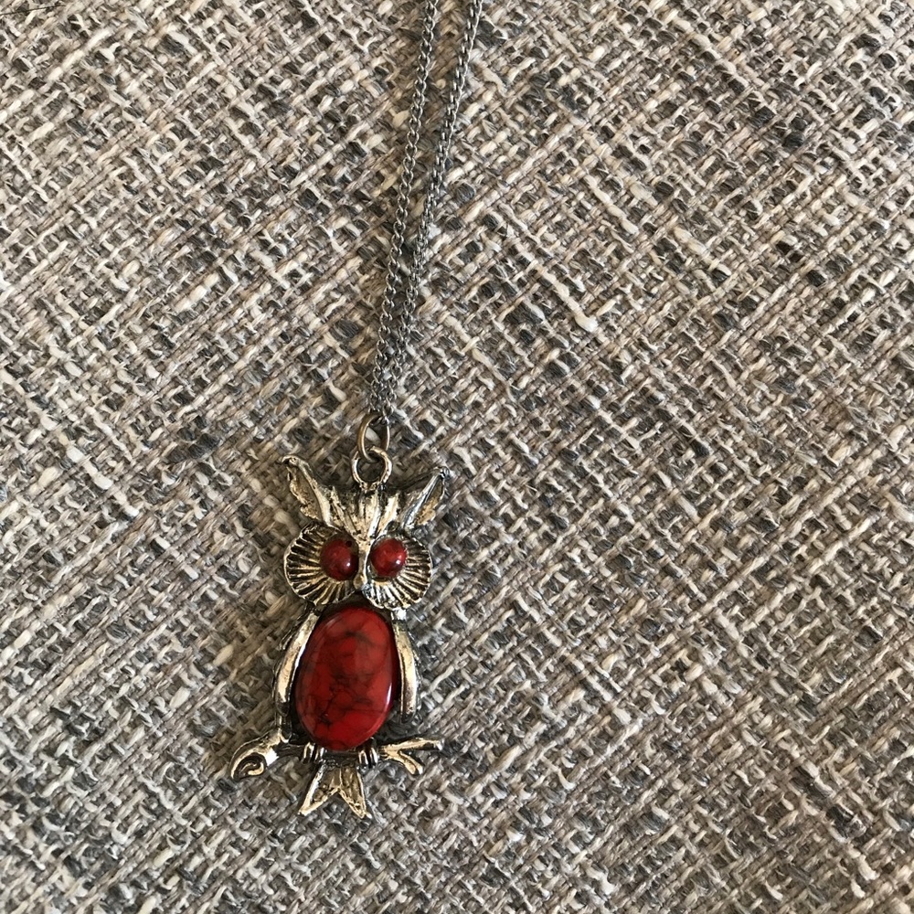 Vintage owl long necklace