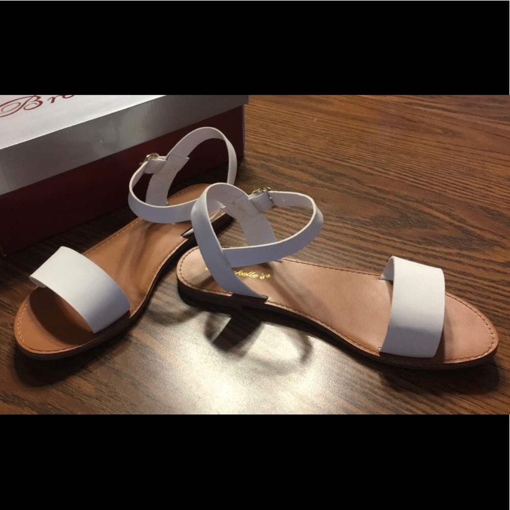 New white Breckelle's sandals