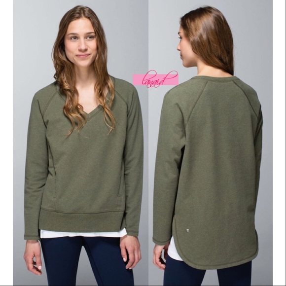 lululemon athletica Sweaters - Lululemon After Asana Pullover Fatigue Green Army
