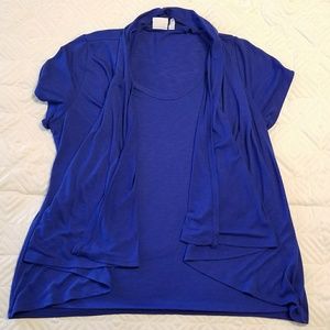 Cobalt royal blue faux layered cardigan top 1X
