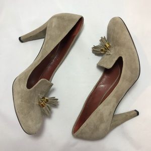 Authentic Suede Gucci Fango Loafer Tassel Pumps