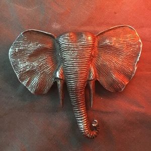 Vintage Handmade Silver Elephant Head Belt Buckle Vintage Handmade Silver Elephant Head Belt Buckle