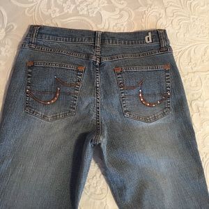 Rhinestone Trimmed Light Wash Boot Cut d.jeans