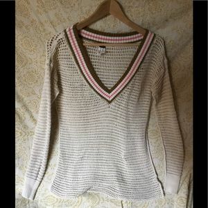 Free People Open Knit V Neck Sweater