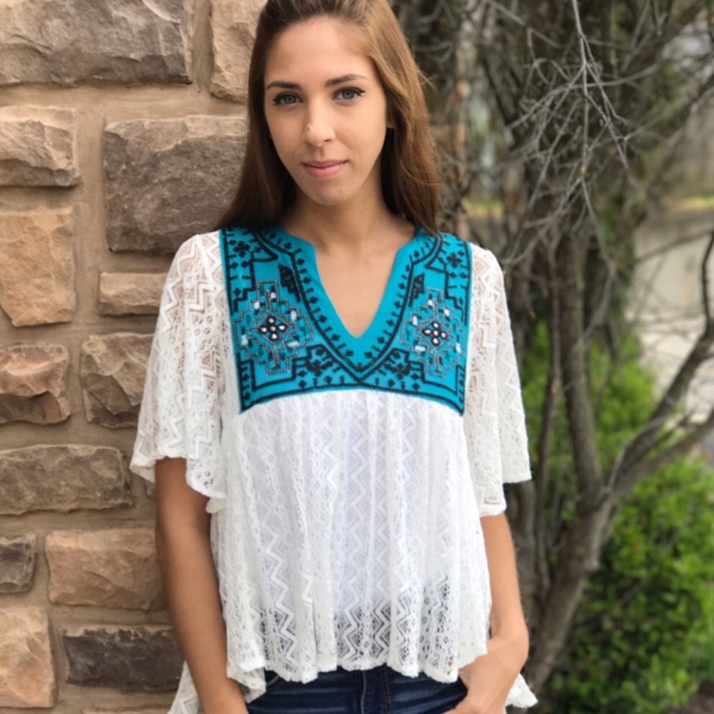 Embroidered Lace Top