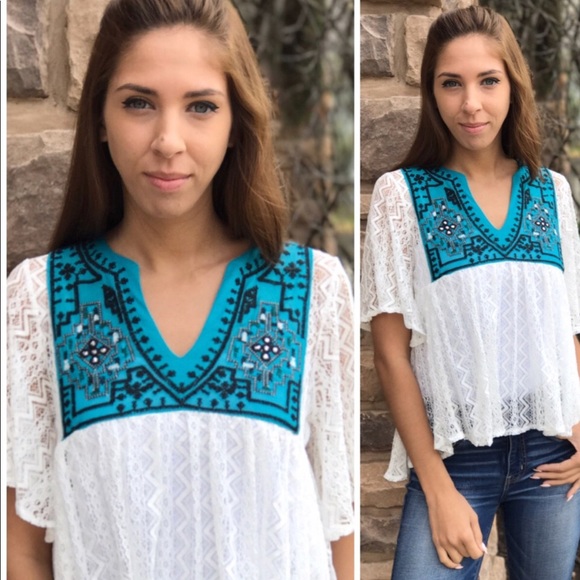 Embroidered Lace Top - Picture 2 of 4