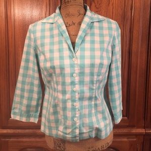 Vintage Evan Picone Checked Button Down Shirt