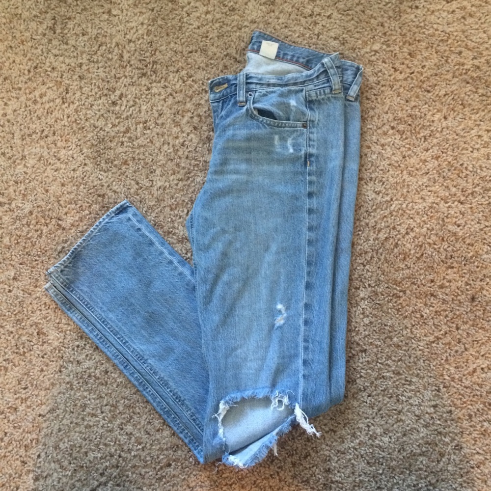Distressed J Crew Jeans