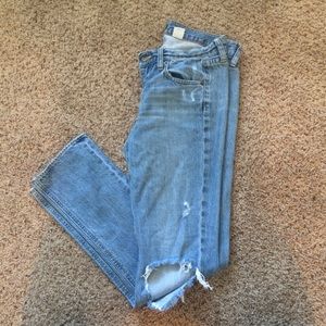 Distressed J Crew Jeans