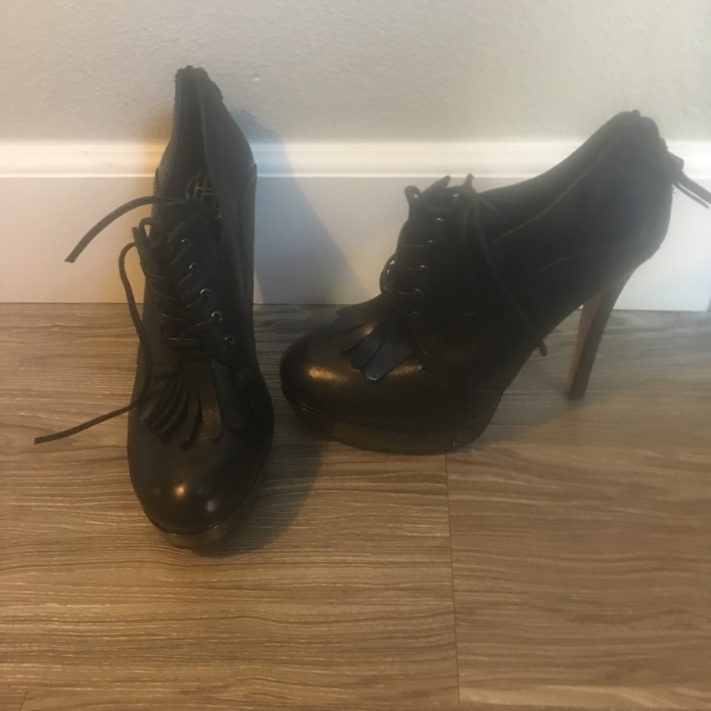 Black leather shoes
