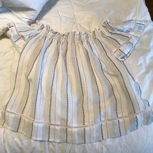 Striped off the shoulder top