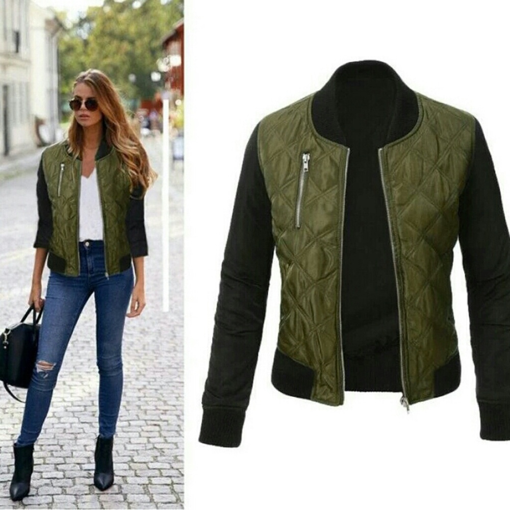 Lightweight bomber military style fall jacket - Picture 2 of 6