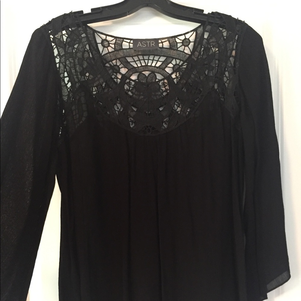 ASTR Boho Top with crochet detail