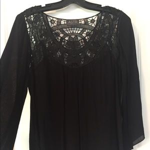 ASTR Boho Top with crochet detail