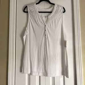 NWT Croft & Barrow XXL White Sleeveless Top