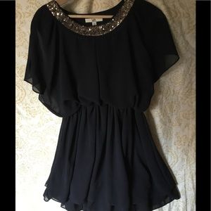 Black Dress with Gold Sequins