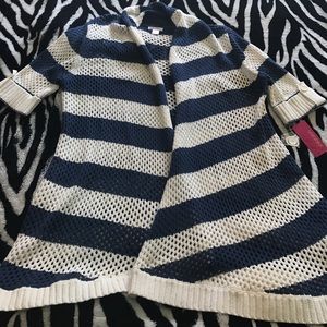 Blue striped cardigan