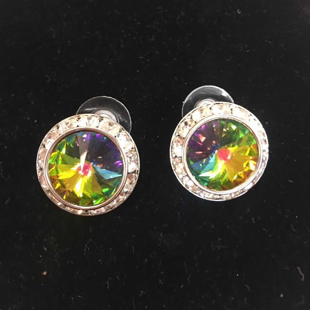 Multi Colored CZ Stud Earrings