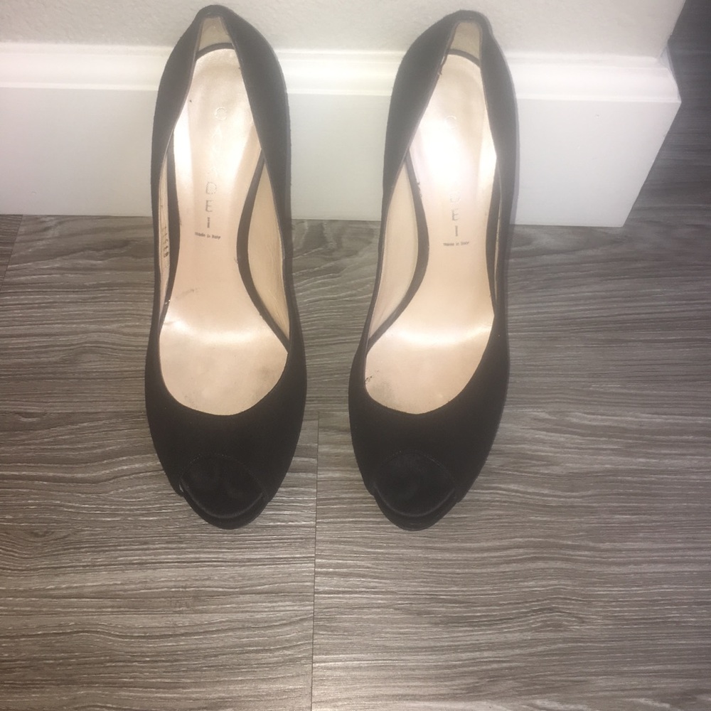 Basic suede black Casadei heels