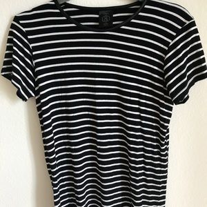 Agnes & Dora Basic Tee: Black and White stripe