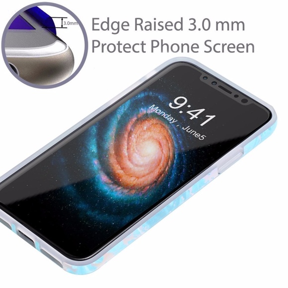 iPhone X Holo Mint Marble Case - Picture 3 of 4